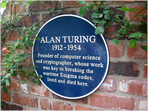 Placa de la casa de Alan Turing por Joseph Birr-Pixton