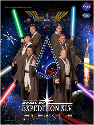 Póster oficial de la Expedición 45 a la EEI