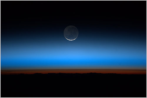 Puesta de Sol y de Luna desde el espacio