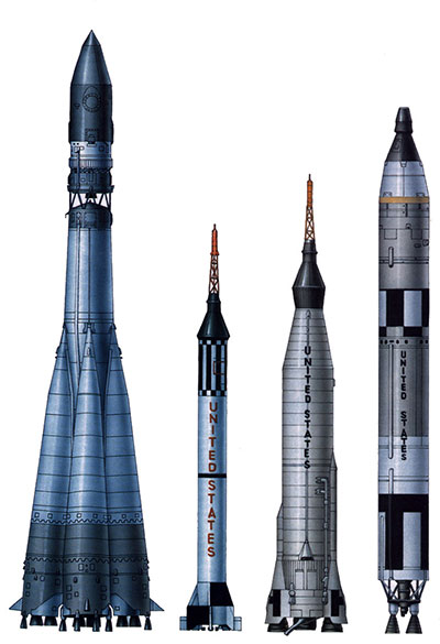 El R-7 comparado con lanzadores de los EEUU de su época