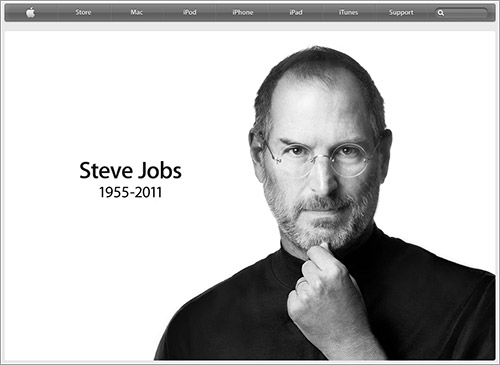 RIP Steve Jobs en la web de Apple