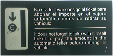 Cartel cajero parking por Tokafondo