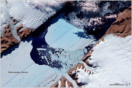 Rotura del glaciar Petermann en julio de 2012