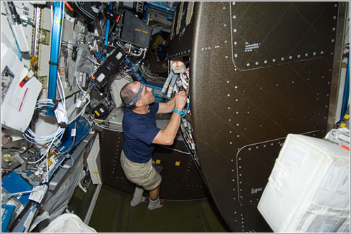 Donald Pettit trabajando - NASA