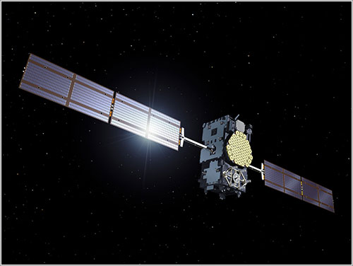 Impresión artística de un satélite del sistema Galileo en órbita