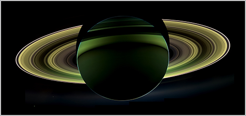 Saturno en verde - NASA/JPL-Caltech/SSI