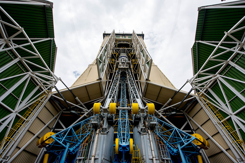 El Soyuz en el edificio de servicio