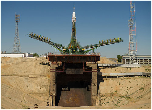 La Soyuz TMA-05M en la plataforma - NASA/Carla Cioffi