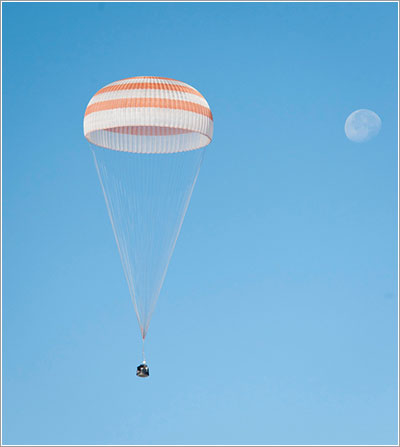 La Soyuz TMA-21 en pleno descenso