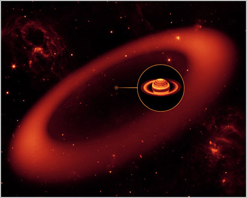 Saturn's Infrared Ring - NASA/JPL-Caltech/Keck