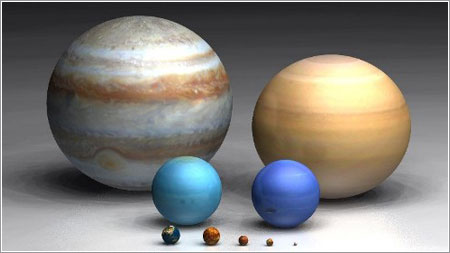 Tamaños relativos en el Sistema Solar