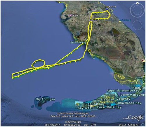 Ruta recorrida por el G-Force One