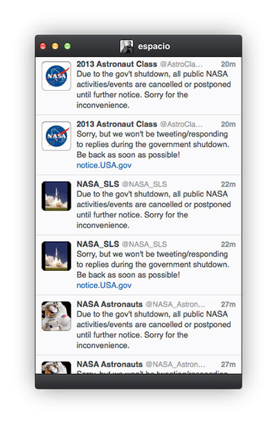 Cuentas de Twitter de la NASA