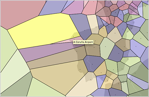 Regiones de Voronoi de los aeropuertos españoles