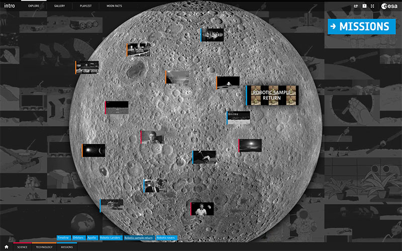 Pantalla principal de Lunar Exploration