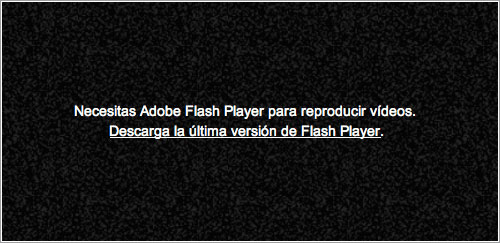 YouTube pidiendo Flash