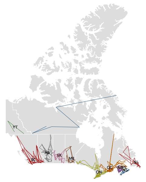 ZIPScribble Map Canadá - EagerEyes