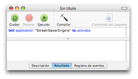 AppleScript Activar Salvapantallas