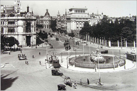 Madrid: Cibeles en 1929 (Foto en Fuenterrebollo.com)