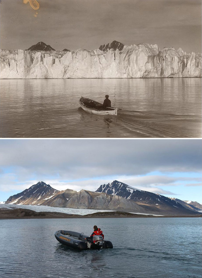 Fotografías de glaciares noruegos repetidas 100 años después