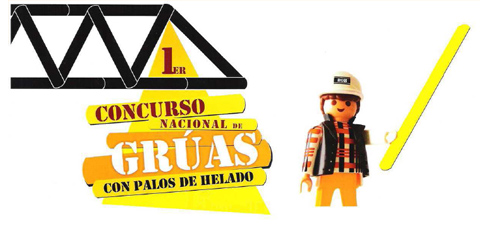 Concurso de grúas construidas con palos de helado