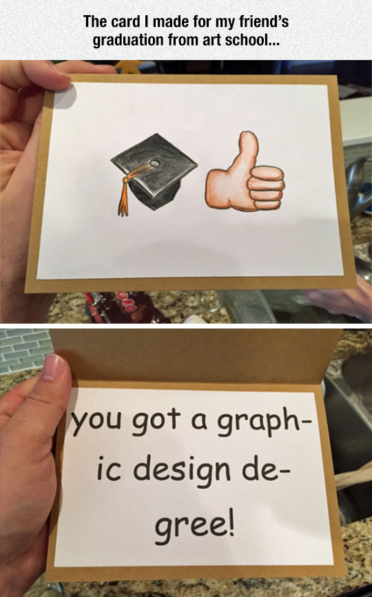 Cool Graduation Card Emoticon Drawing