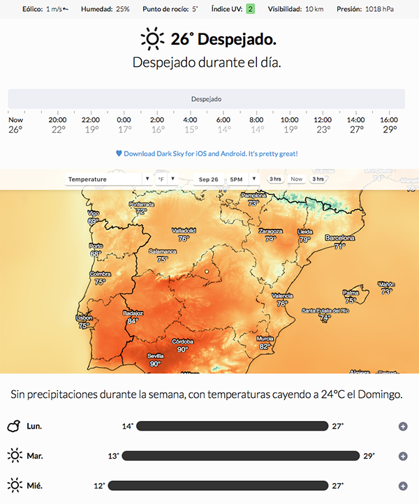 Dark sky web version