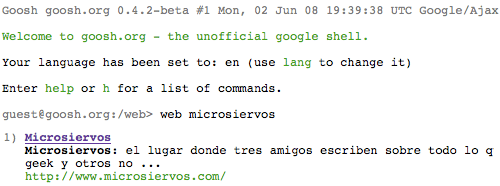 Goosh.org Google Shell