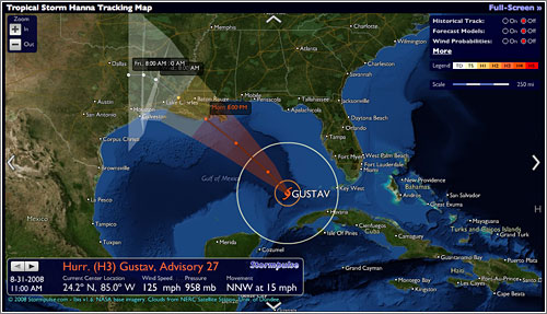 Huracán Gustav: seguimiento