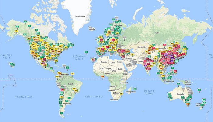 Indice calidad aire mundo