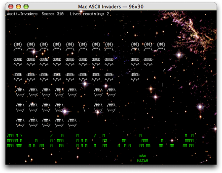 Mac Ascii Invaders © Chuck Houpt