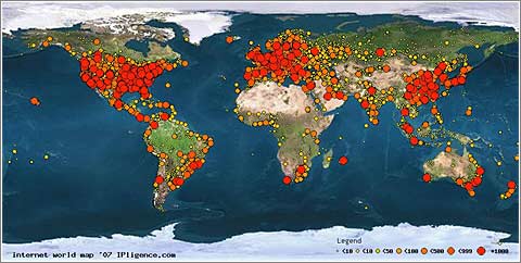 Internet World Map 2007 © IPligence