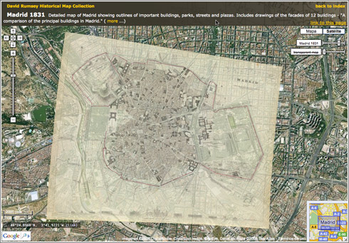 El Madrid de 1831 en Google Maps