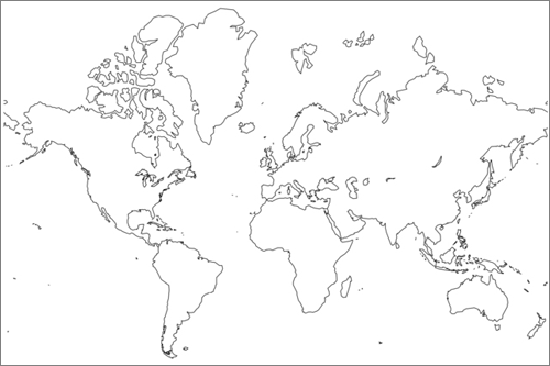 Mapa del mundo para imprimir / en blanco