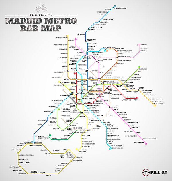 Un mapa del Metro con el atractivo de incluir «el mejor bar de la zona» en cada parada / Thrillist