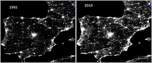 La contaminación lumínica en España en imágenes