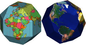 Mapas del mundo poliédricos