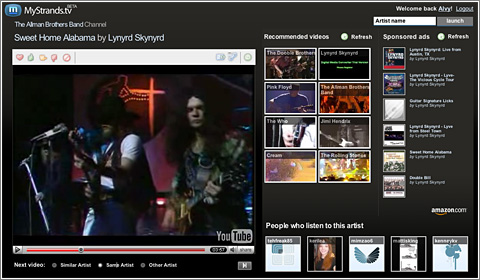 MyStrands.TV: televisión personalizada de vídeos musicales