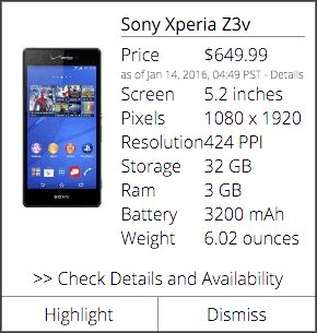 Product Chart / Smartphones