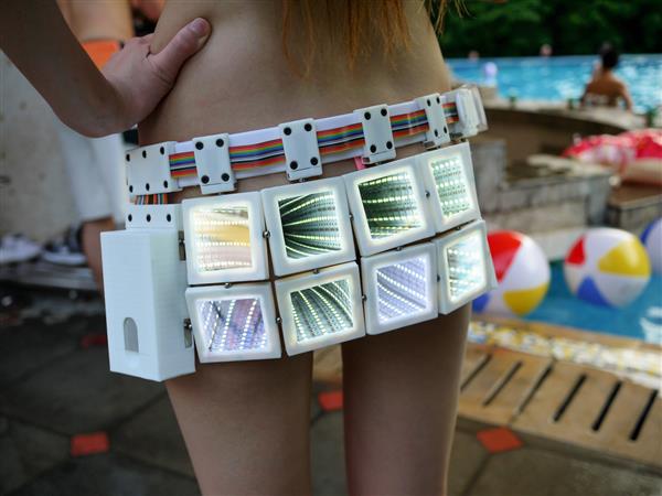 Redditor sexycyborg turns more heads with 3d printed infinity skirt packed with led mirror tiles 1