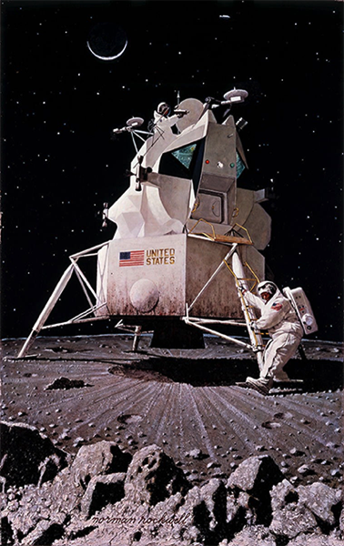 Rockwell nasa man moon