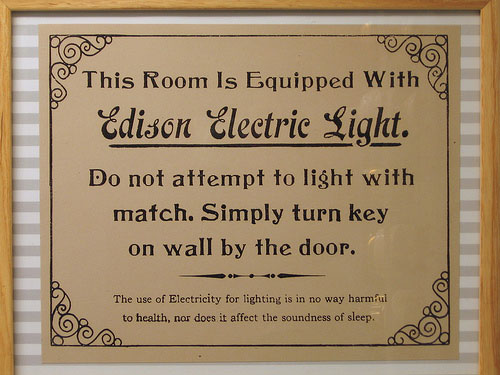 This room is equipped with Edison Electric Light (CC) Marcin Wichary