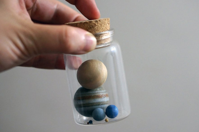 Solar system in bottle