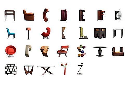 Tipografía con muebles