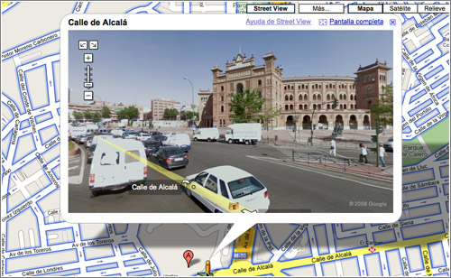Plaza de Toros de Las Ventas, en modo StreetView (Google Maps)