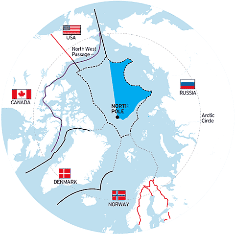 Disputas territoriales en el Ártico (Telegraph.co.uk)
