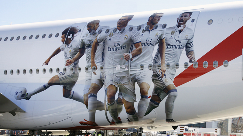 Los jugadores del A380 Real Madrid