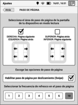 Ajustes de paso y refresco de página