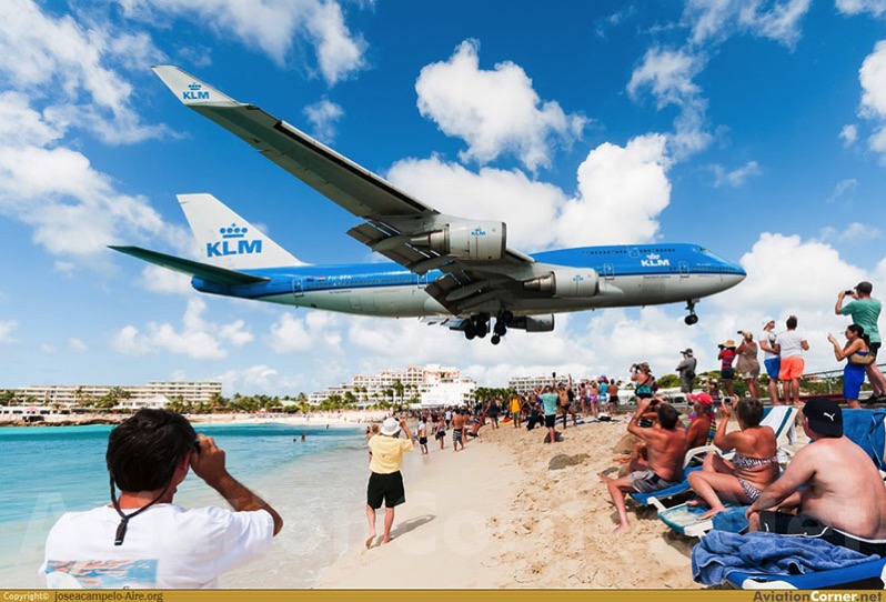 747 de KLM en St. Marteen por José A. Campelo