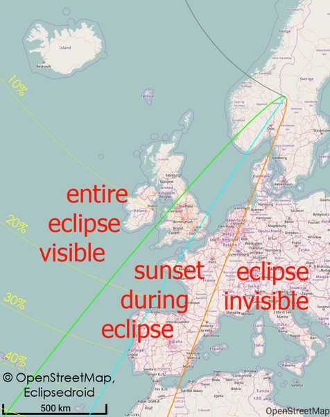 El eclipse de agosto de 2017 desde Europa